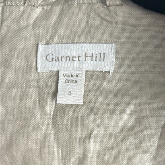 Garnet Hill Coated Linen Beige Hooded Jacket | 8 - Picture 3 of 6